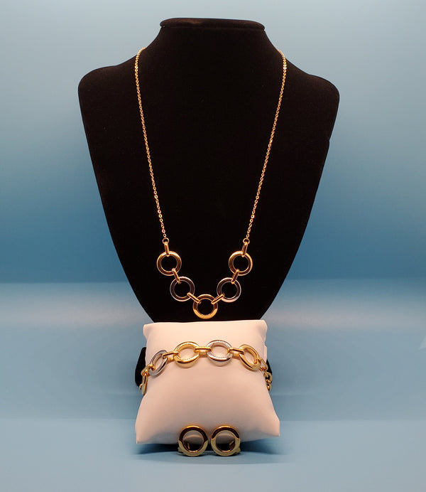 Conjunto de aros (Cadena, pulsera y aretes)
