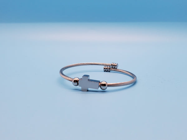 Pulsera con detalle de cruz - Silver