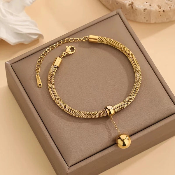 Conjunto de 4 piezas de joyería de acero inoxidable chapado en oro