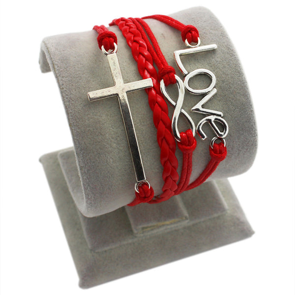 Pulsera - Cuero Rojo - 3 piezas