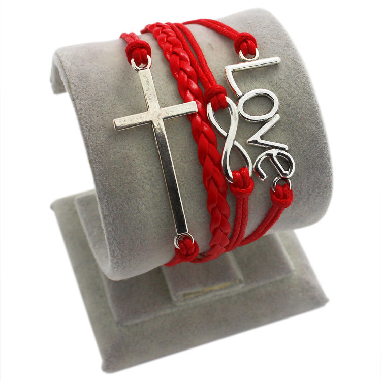 Pulsera - Cuero Rojo - 3 piezas