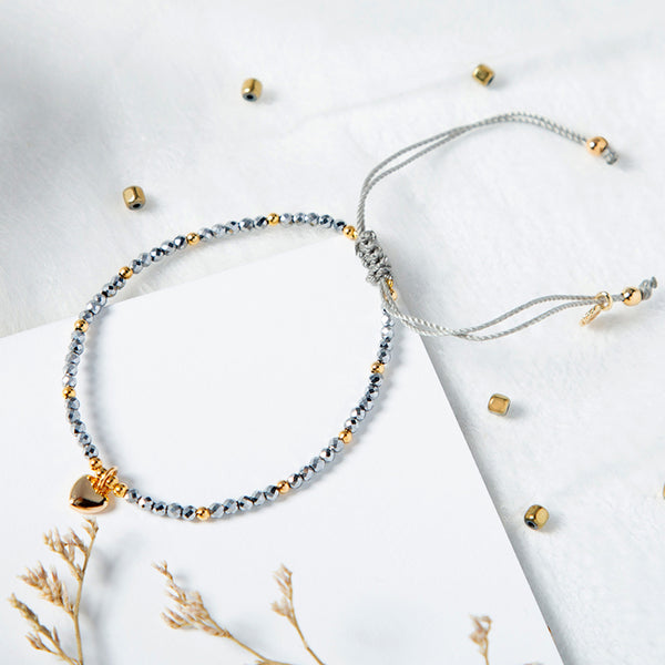 Pulsera Romántica de Piedritas Ajustable - Silver