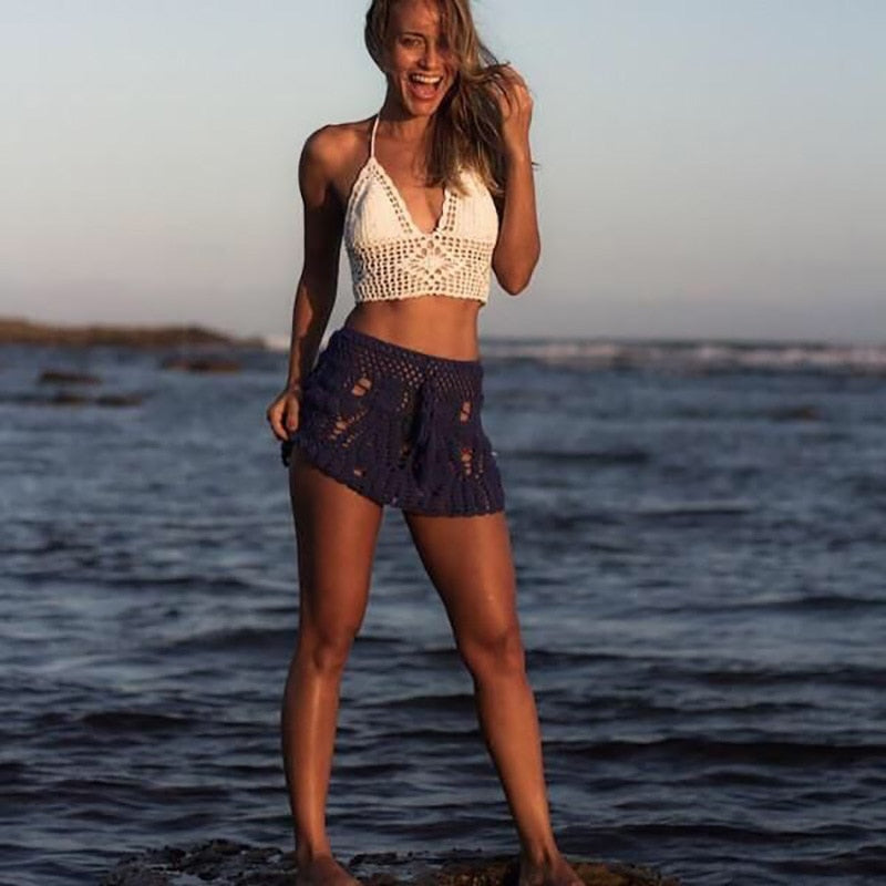 Sexy Crochet Tassel Beach Skirt