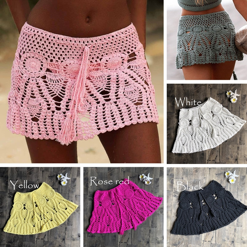 Sexy Crochet Tassel Beach Skirt