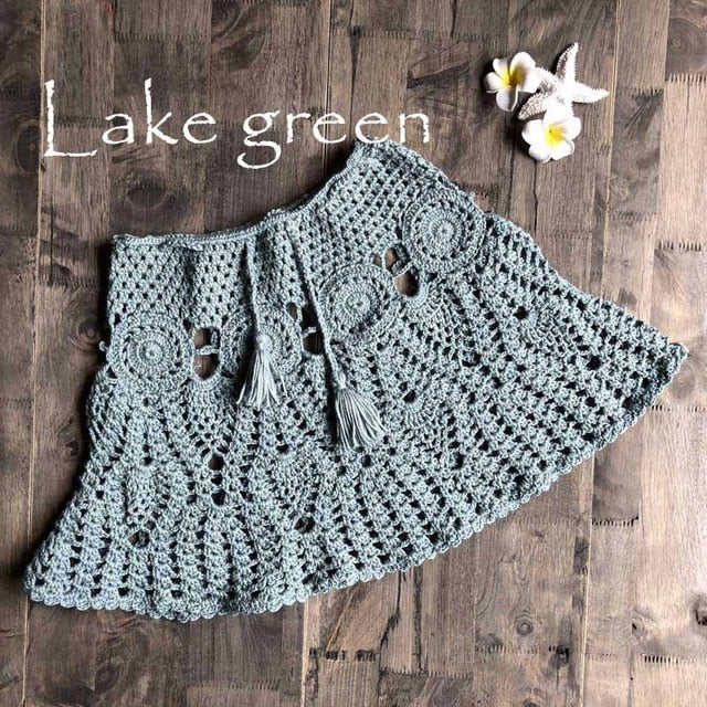 Sexy Crochet Tassel Beach Skirt