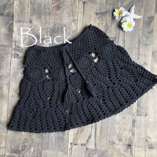Sexy Crochet Tassel Beach Skirt