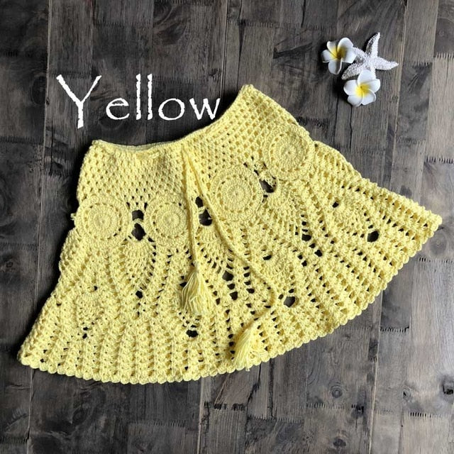 Sexy Crochet Tassel Beach Skirt